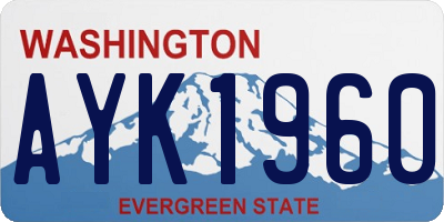 WA license plate AYK1960