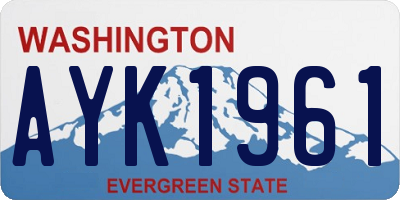 WA license plate AYK1961