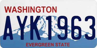 WA license plate AYK1963
