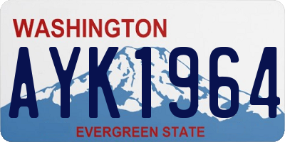 WA license plate AYK1964