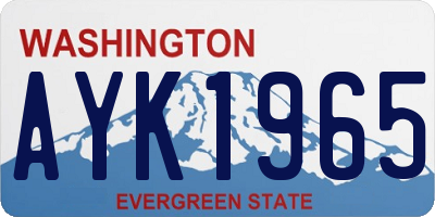 WA license plate AYK1965