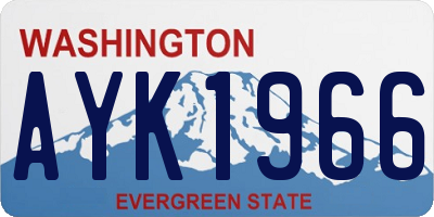 WA license plate AYK1966