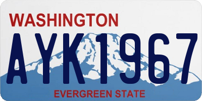 WA license plate AYK1967