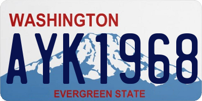 WA license plate AYK1968