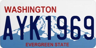WA license plate AYK1969