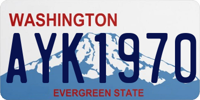 WA license plate AYK1970