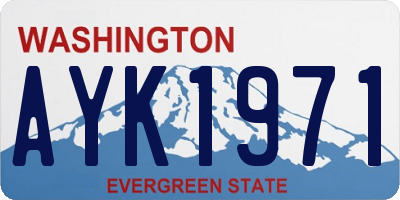 WA license plate AYK1971