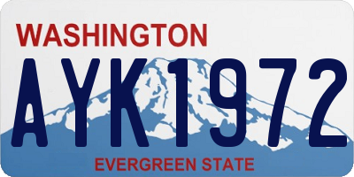 WA license plate AYK1972