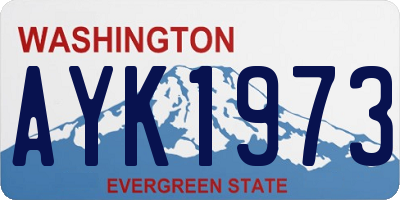 WA license plate AYK1973