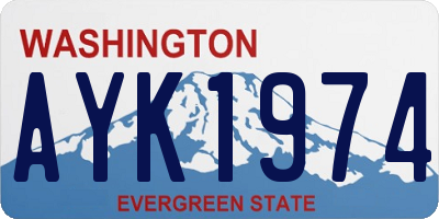 WA license plate AYK1974