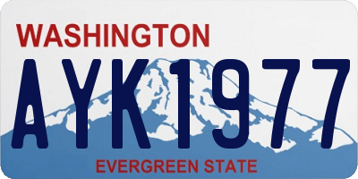 WA license plate AYK1977
