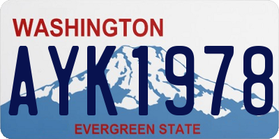 WA license plate AYK1978