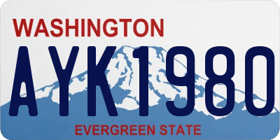 WA license plate AYK1980