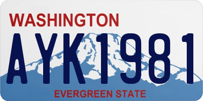 WA license plate AYK1981