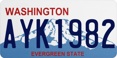 WA license plate AYK1982