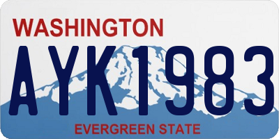 WA license plate AYK1983