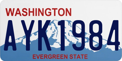 WA license plate AYK1984