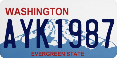 WA license plate AYK1987