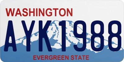 WA license plate AYK1988