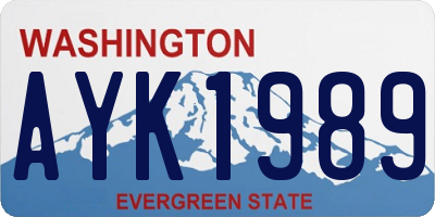 WA license plate AYK1989