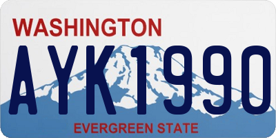 WA license plate AYK1990