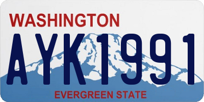 WA license plate AYK1991