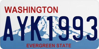 WA license plate AYK1993