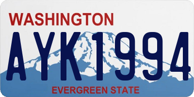 WA license plate AYK1994