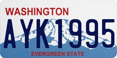 WA license plate AYK1995