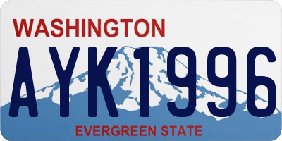 WA license plate AYK1996