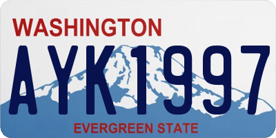 WA license plate AYK1997