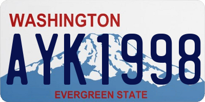 WA license plate AYK1998