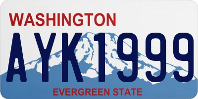 WA license plate AYK1999