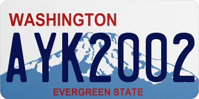 WA license plate AYK2002