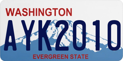 WA license plate AYK2010