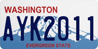 WA license plate AYK2011