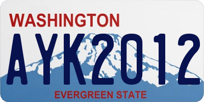 WA license plate AYK2012