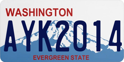 WA license plate AYK2014