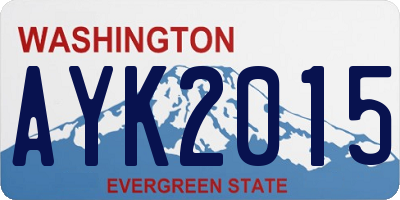 WA license plate AYK2015
