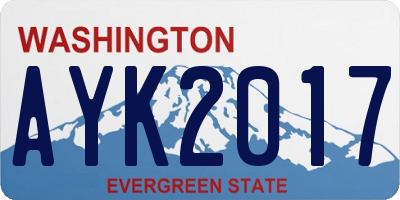 WA license plate AYK2017