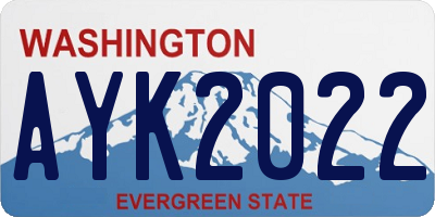 WA license plate AYK2022