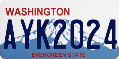 WA license plate AYK2024