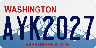 WA license plate AYK2027