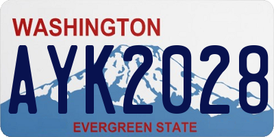 WA license plate AYK2028