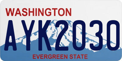 WA license plate AYK2030