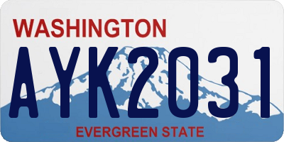 WA license plate AYK2031