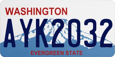 WA license plate AYK2032