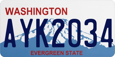 WA license plate AYK2034