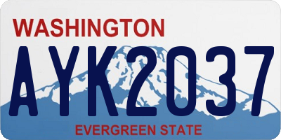WA license plate AYK2037