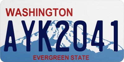 WA license plate AYK2041